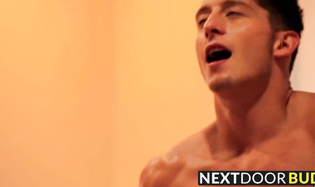 Drake Tyler and Garrett Cooper having hot sex in bathroom