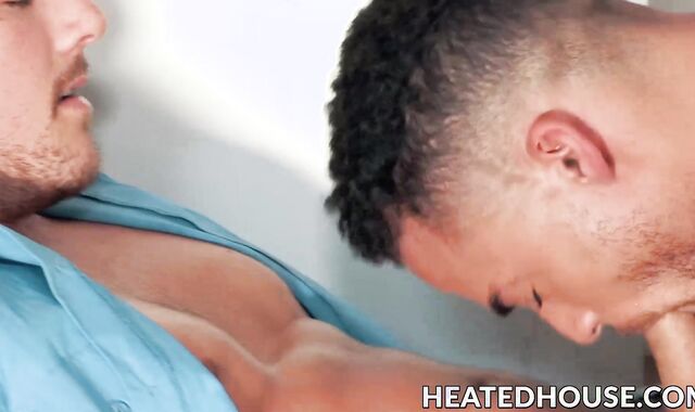 Plumber Dan Saxton pounds assistant Beaux Banks tight hole