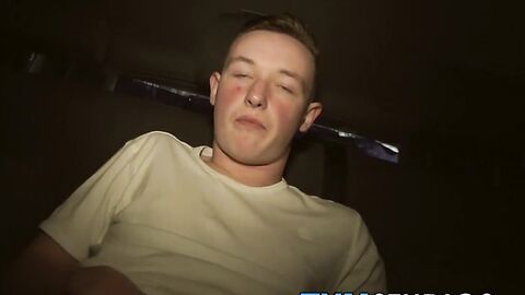 Horny amateur dude Olly Tayler solo plays in a moving car