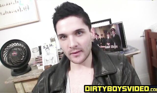 Sexy fairy Damian plays with his fat boner solo and cums