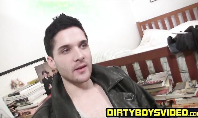 Sexy fairy Damian plays with his fat boner solo and cums
