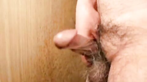 Japanese mature man masturbation erect penis semen