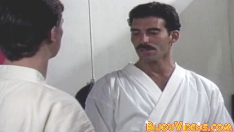 Karate stud fucked raw before his body is cum-showered