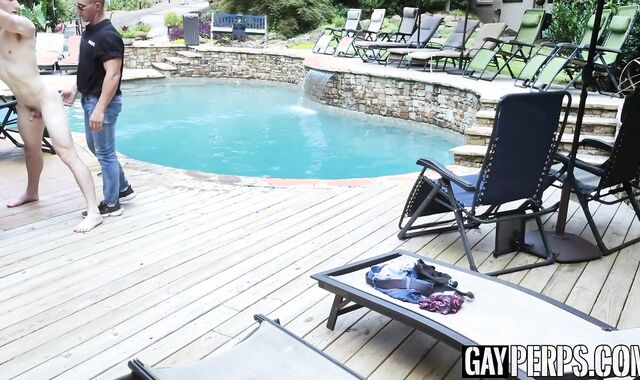 Aiden Asher and jock Jax Thirio having poolside barebacking