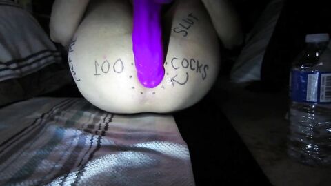 DEEP INSIDE ME WITH MY HUGE PURPLE DILDO