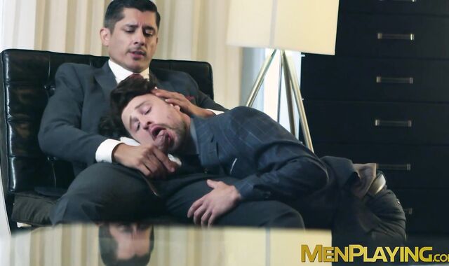 Classy hunk Drew Dixon deepthroats his boss Rocky Vallarta