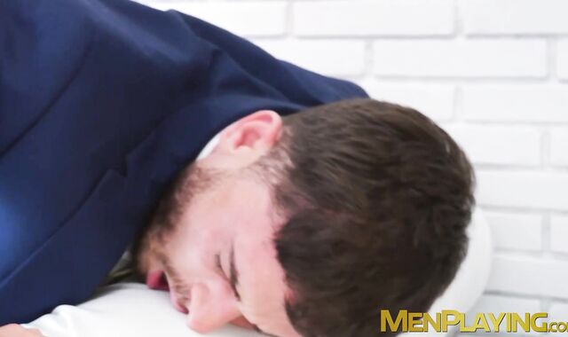 Bearded businessman Bruno Max pounding Manuel Reyes after BJ