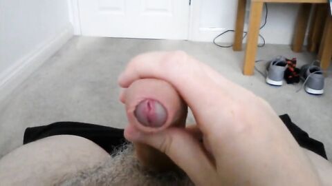 foreskin wank and cum