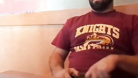 Bearded Bro Public Jerk Off in A Coffee Shop