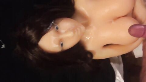 Doll facial with lots of cum
