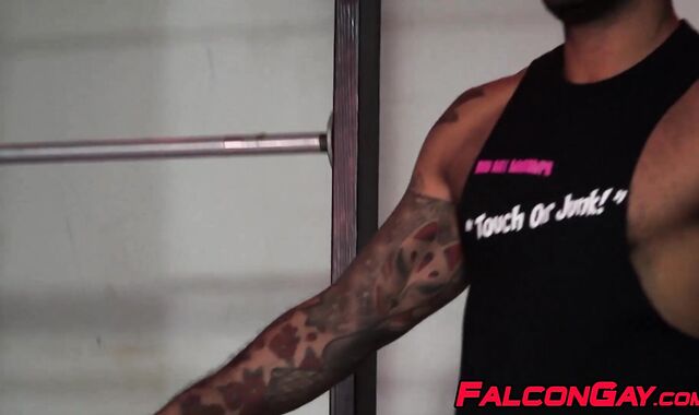 Three muscular hunks pounding raw and sucking in club