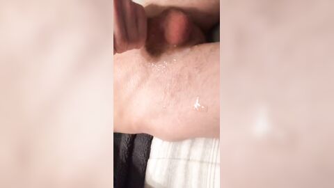 Skinny German frantically jerks off and cums on his chest
