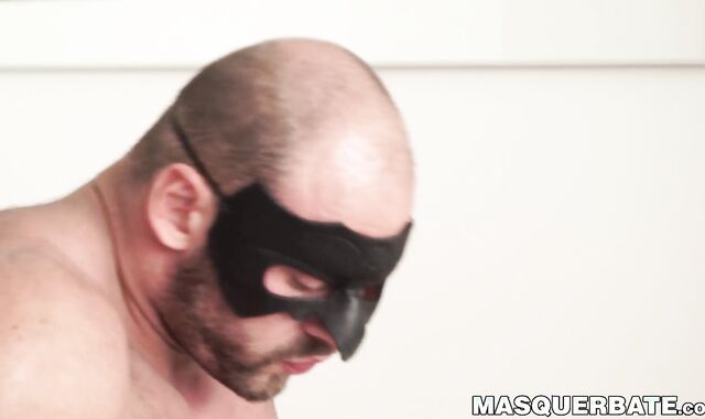 Mysterious masked hunk jerks off his huge cock