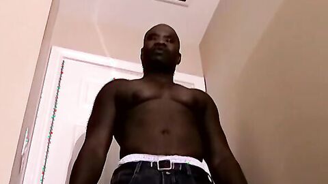 Big black dude Chopsticks loves wanking his huge tool