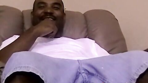 Hot black stud KG jerks off his thick cock on his solo show