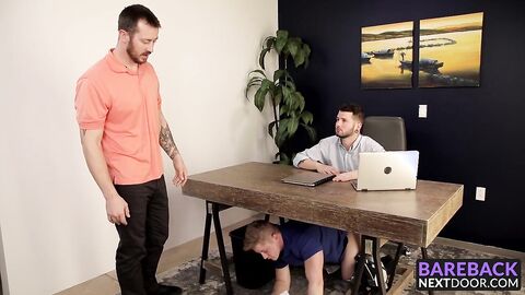 Two horny jocks enjoy fucking a young twink in his tight ass