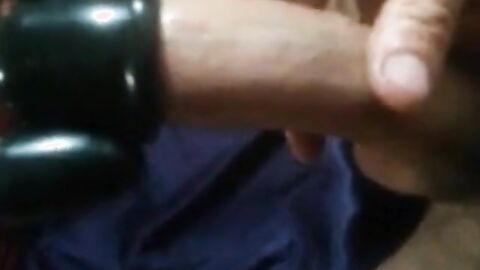 Uncut cock cums with trinity vibes cock head vibrator