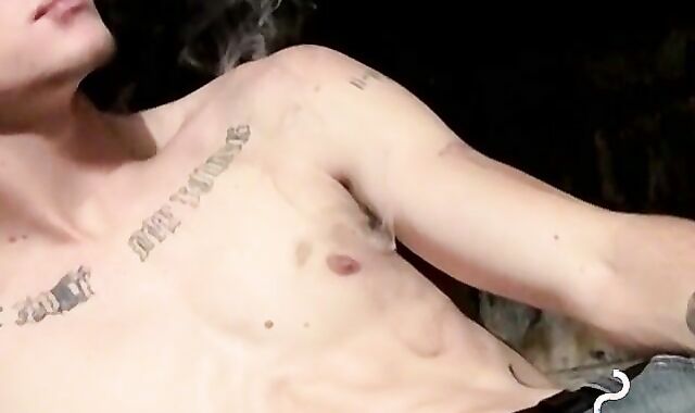 Steamy smoke and cock stroking fun with handsome Lex