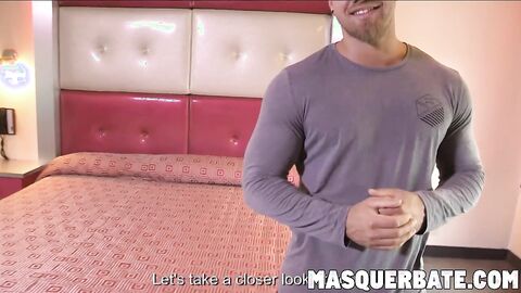 Muscular hunk Brad loves wanking off and in front of the mirror