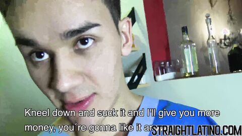 Straight latino twink paid to bareback and facial POV