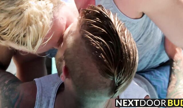 Big cock stallion Kaydin hammering hard at Jaxons ass