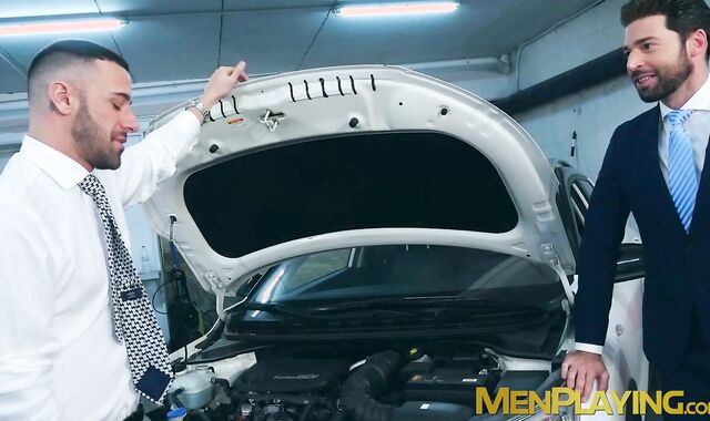I paid this attractive mechanic by drilling his wet hole
