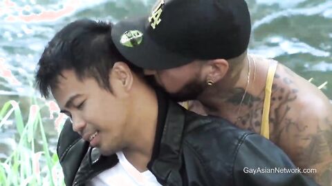 GayAsianNetwork: Big dinky John Rene tongue kissing