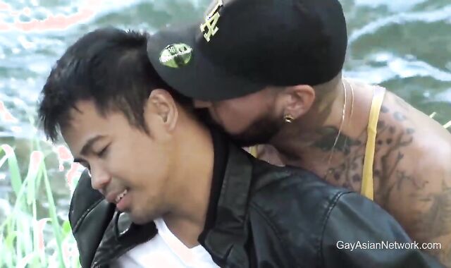 GayAsianNetwork: Big dinky John Rene tongue kissing