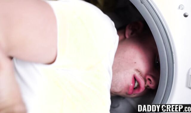 Twink gets stuck in a washing machine and gets an ass fuck