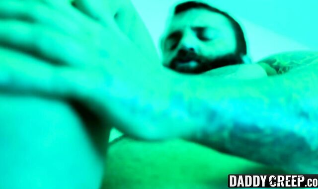 DILF seduces stepson in the shower during a hot summer day