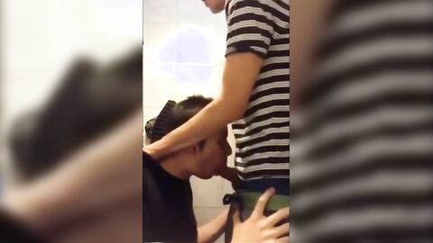 University Bathroom Face Fucking and Cum Swallowing