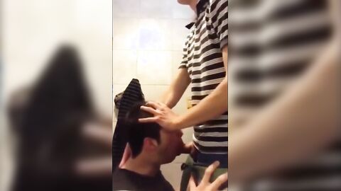 University Bathroom Face Fucking and Cum Swallowing