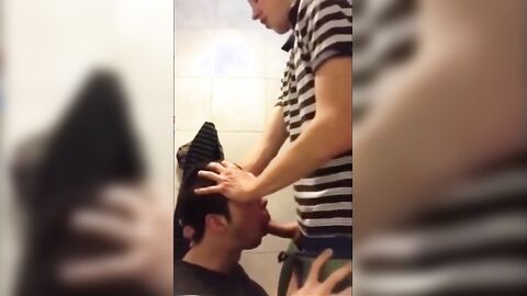 University Bathroom Face Fucking and Cum Swallowing