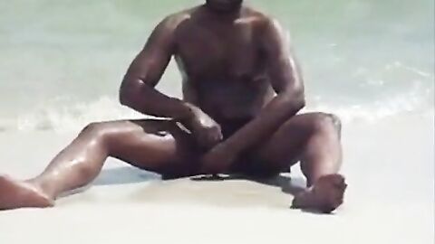 jerking off at the beach