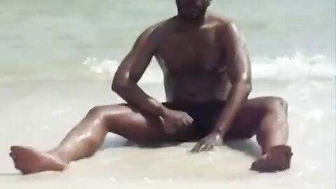 jerking off at the beach