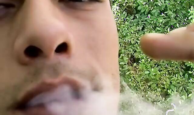 Jerking off outside the house after I blow my stick