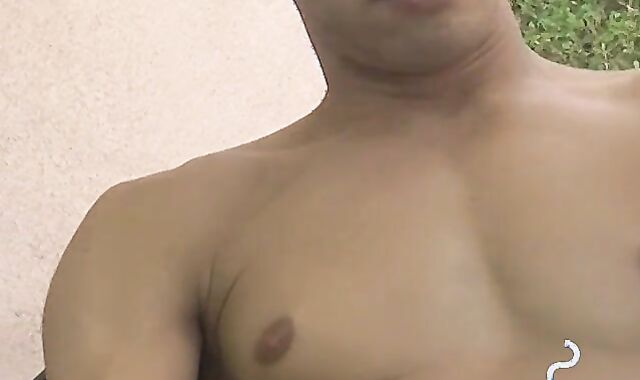 Jerking off outside the house after I blow my stick