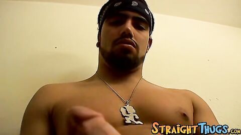 Badass straighty jacks off his cock while looking at the cam