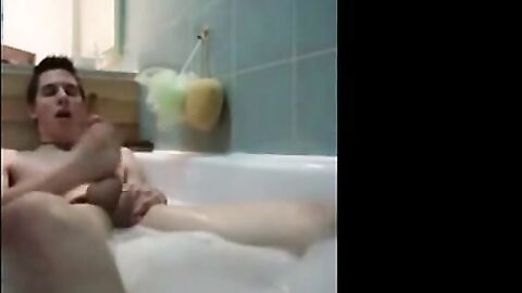 Twink jerking off in bathtub