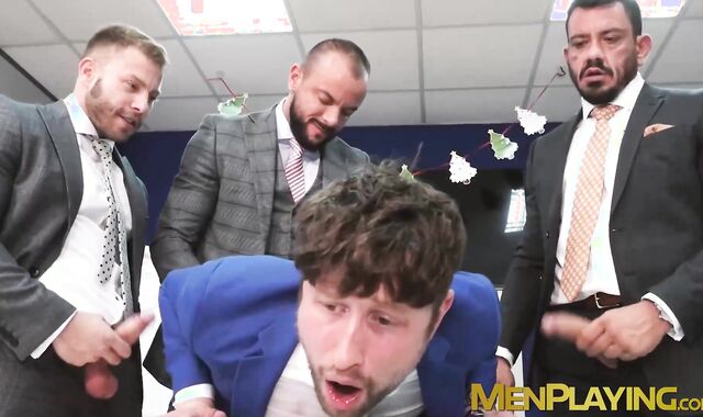 Fun after party foursome with drunk and horny coworkers