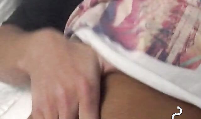 Tempting twink played with his cock and blowing smoke