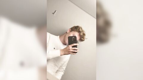 Blond German shows his cock in the toilet of the train