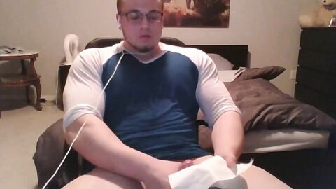 Muscle Nerd Jerk Off & Cum