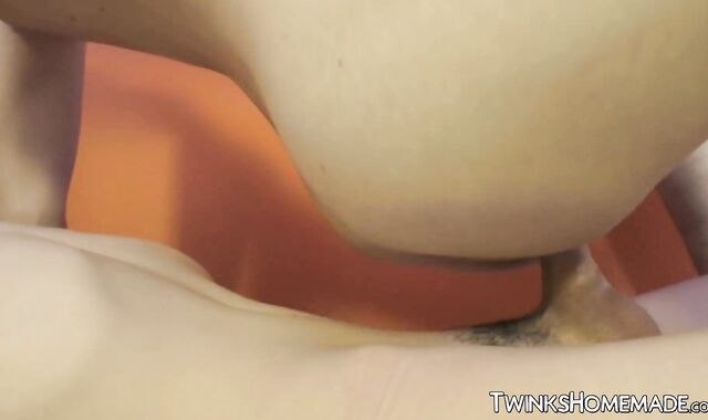 Twinks indulge in passionate bareback blowjob and creampie