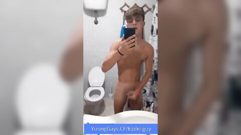 jerking and cumming in the bathroom