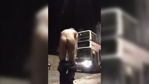 Guy Exhibitionist showing it all on busy streets