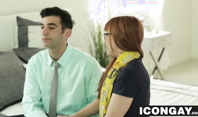Billy  pulls his boss pants down and sucks on his big dick