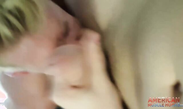 AmericanMuscleHunks - Blonde hair fellatio spunk sex scene