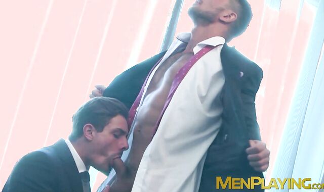 Steamy and sloppy gay sex in the office with horny boss
