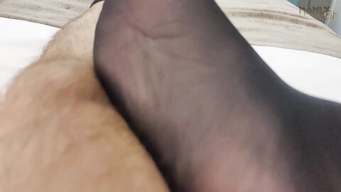 STEP homosexual daddy - dark-hued SHEER SOCKS WHITE wood! - COME WORSHIP MY FEET WITNESS ME BRINK MY ROCK-HARD WHITE meatpipe & spunk together